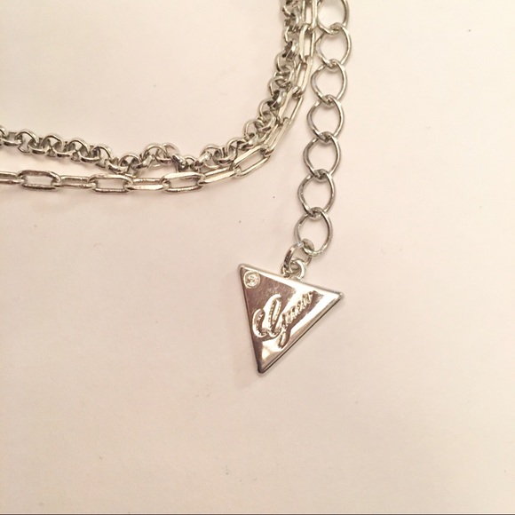 Guess Multi Layer Necklace SilverTone/ Rhinestone - Picture 4 of 8